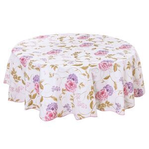 Waterproof Vinyl Round Tablecloth 59" Dia for Parties Tablecloth Floral Printed